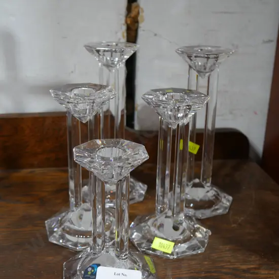 5 Crystal candle holders
