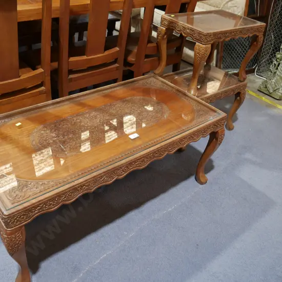 Carved nest of  tables