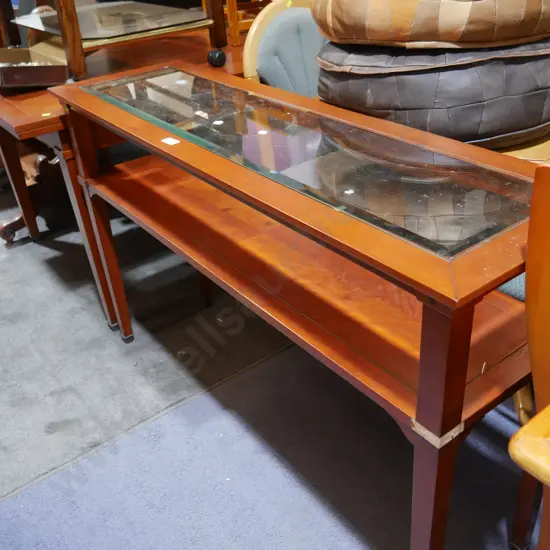 Glass top hall table