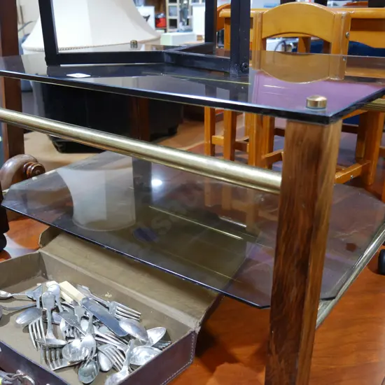 2 tier glass top coffee table
