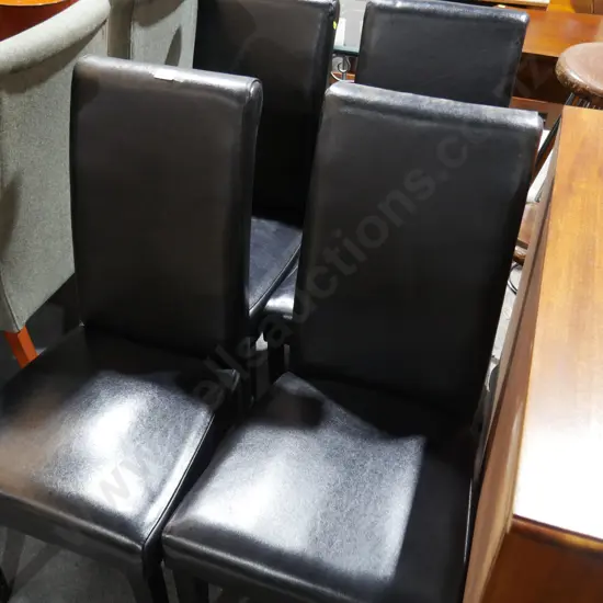 4 black vinyl dining chairs