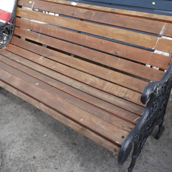 Outdoor bench black and brown