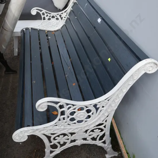 Outdoor bench black and white