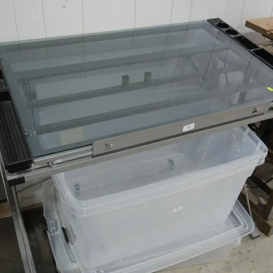 Glass top artist desk