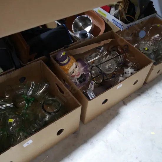 3 boxes glassware etc
