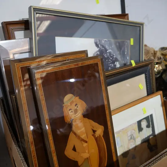 Quantity of framed artwork