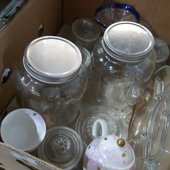 Glass storage containers etc