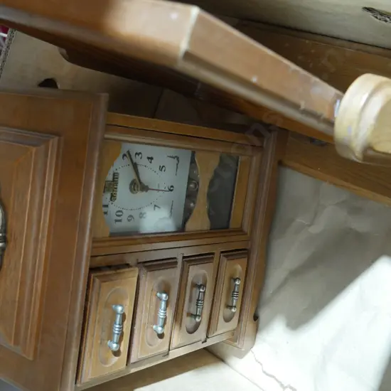 Jewellery box with clock, mirror