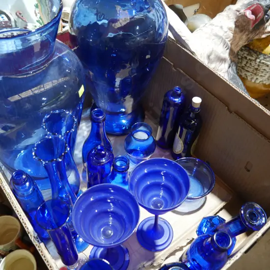 Blue glassware