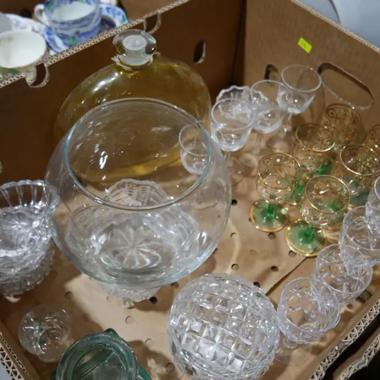 Box crystal ware etc