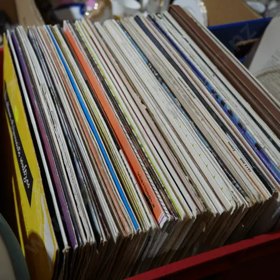 Box of records, red box