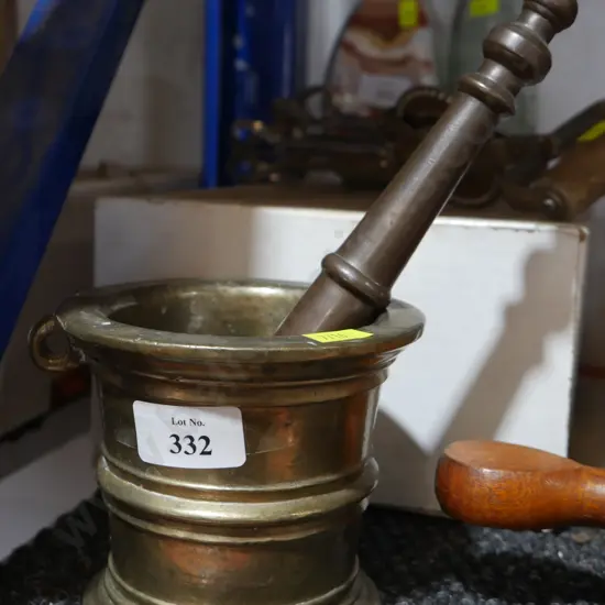 Brass mortar and pestle