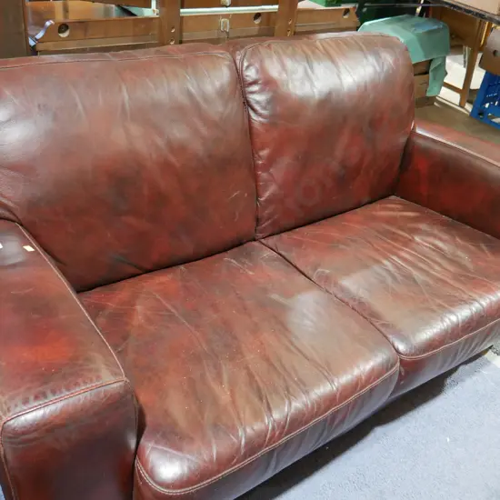 2 seater leather couch