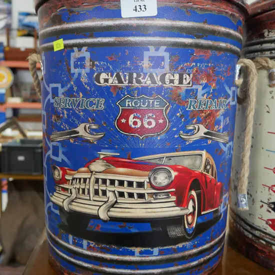 Blue route 66 storage bin