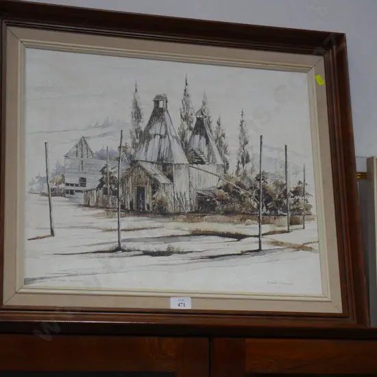 Framed Robert Sansom artwork