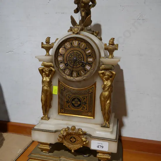 Marble & brass clock