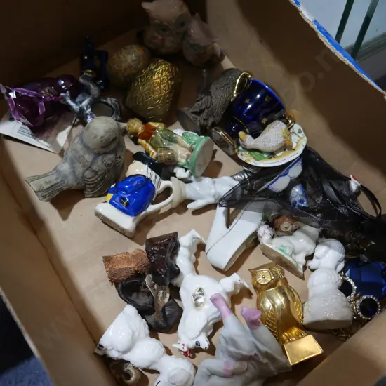 Animals, figurines etc