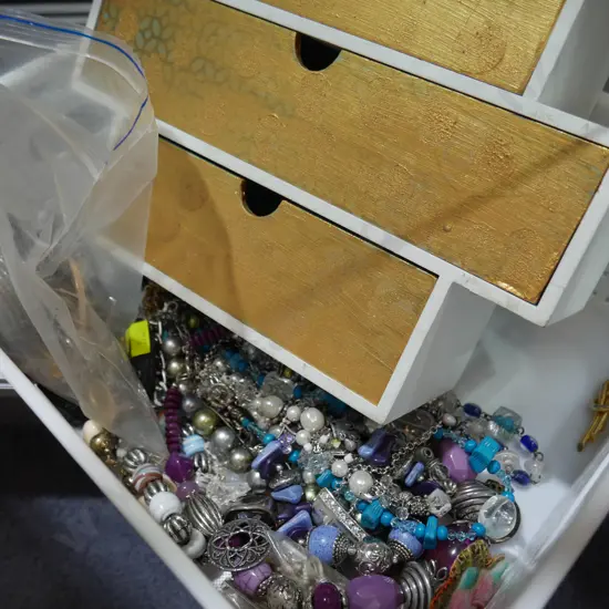 Costume jewellery, jewellery box