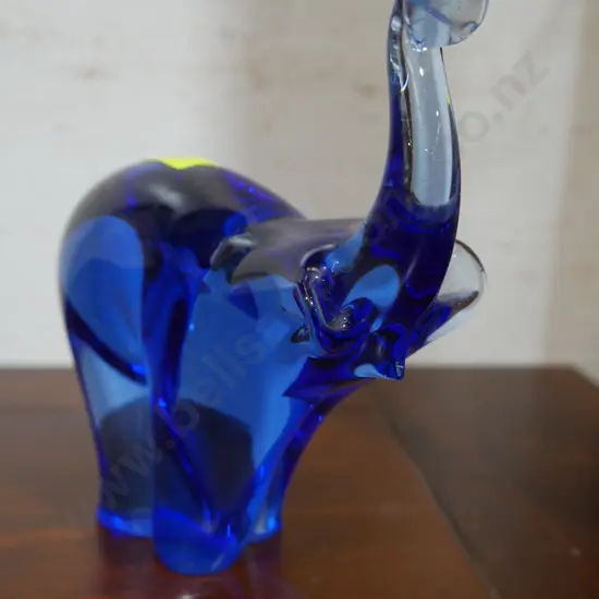 Blue glass elephant