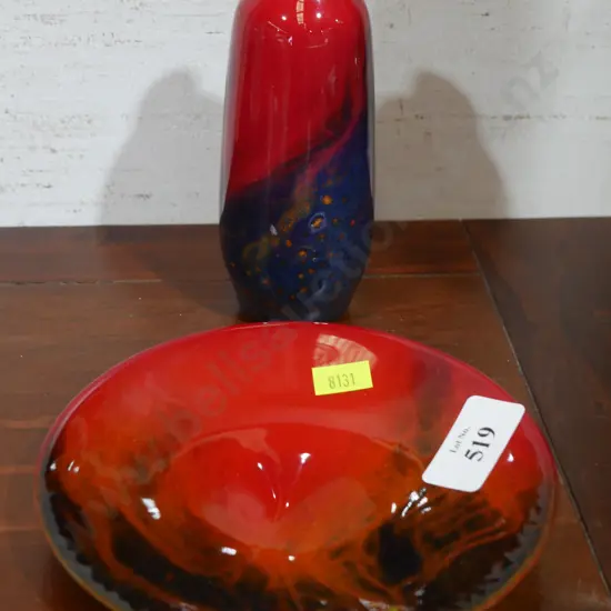 Royal Doulton Flambe saucer & vase