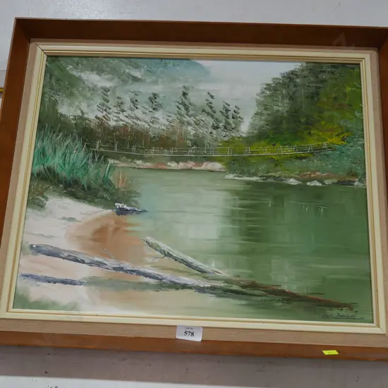 Framed Don Parlane oil