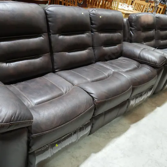 Leather style lounge suite