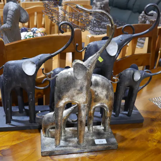 Elephant metal sculptures