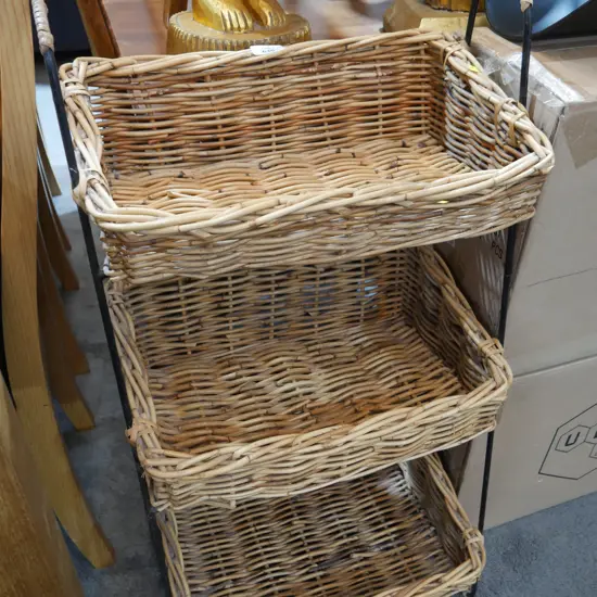 3 tier cane basket