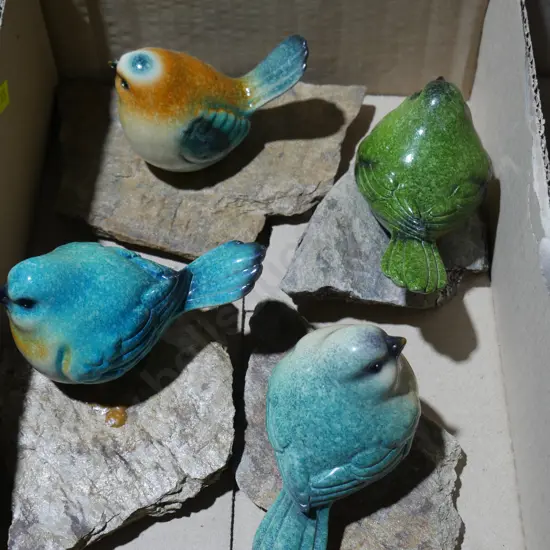 4 bird ornaments