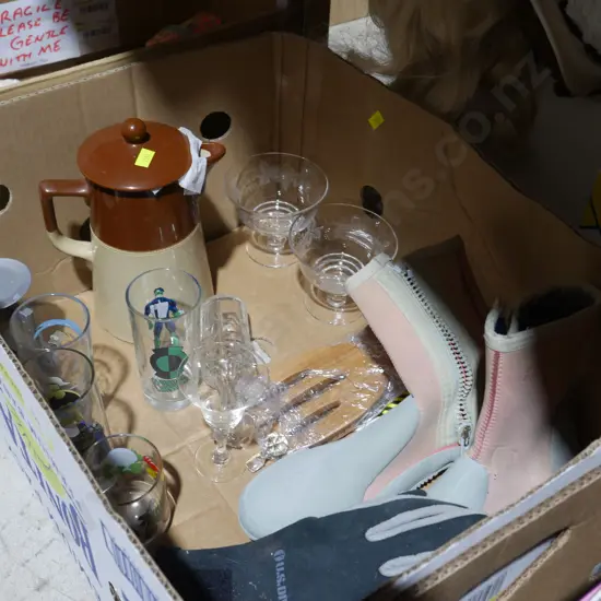 Pottery, glasses etc