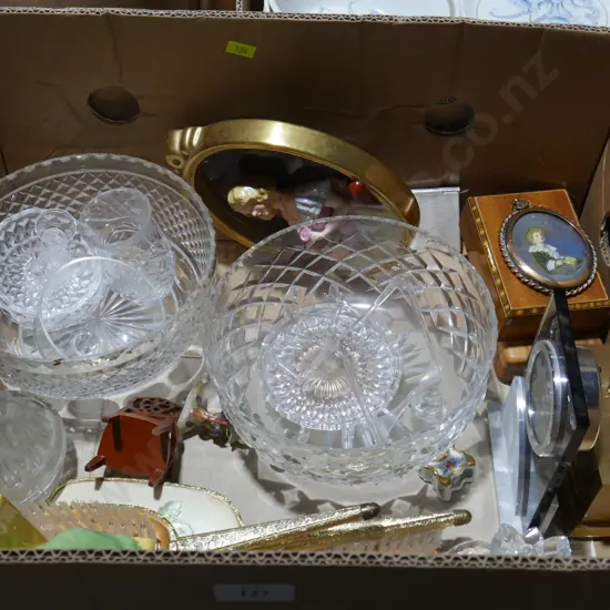 Clock, ornaments etc