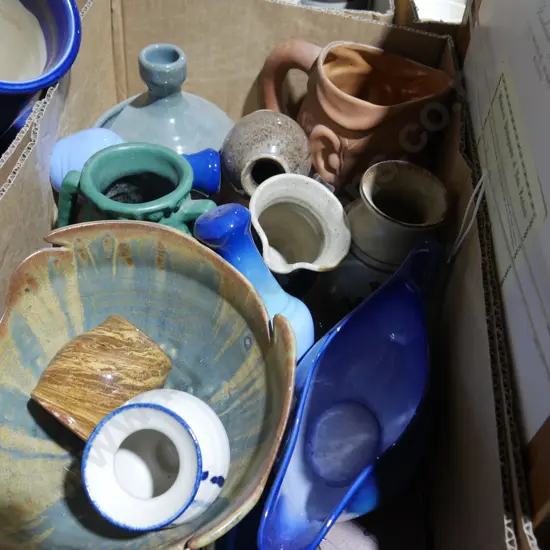 Pottery jugs , bowls