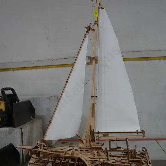 Wooden model yacht
