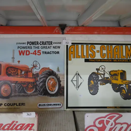 2 Allis Chalmers tin signs