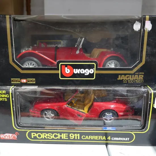 Model cars, Porsche and Jaguar
