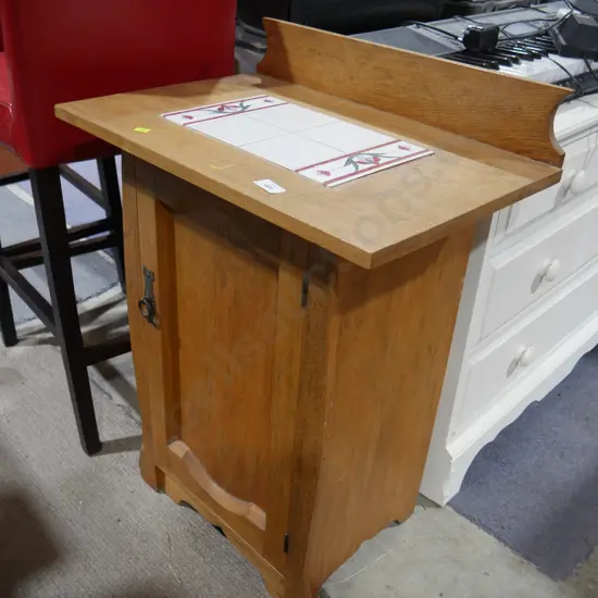 Oak bedside cupboard