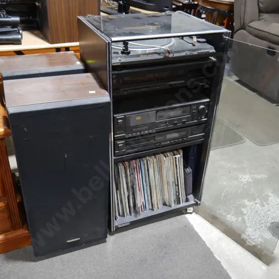 Technics stereo and LPs