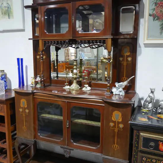 Art nouveau mirror back sideboard