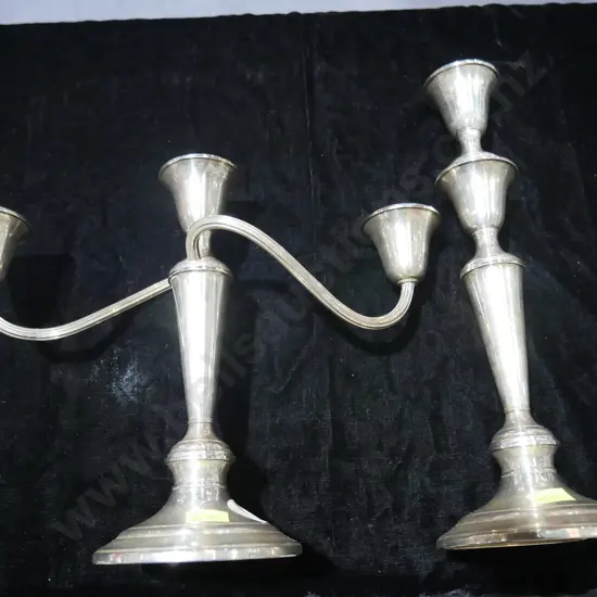Sterling Silver candelabra and candlestick