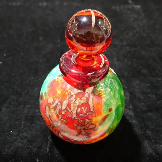 Coloured glass perfume bottle