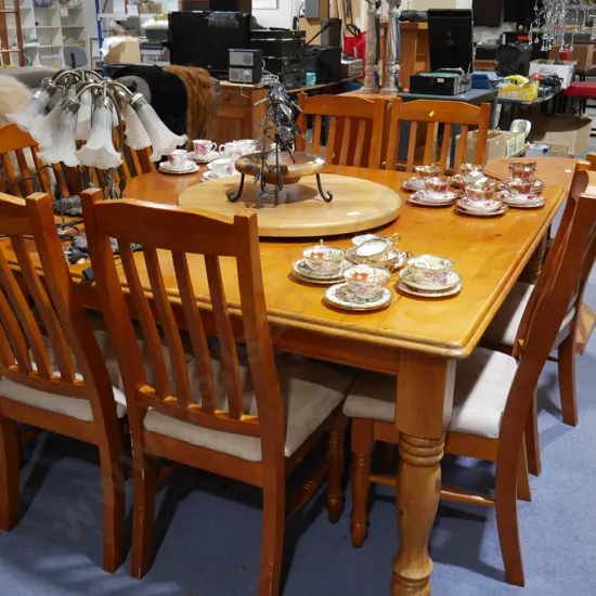 Dining table and 8 chairs