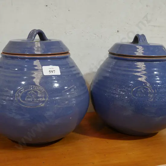 Pottery lidded jars