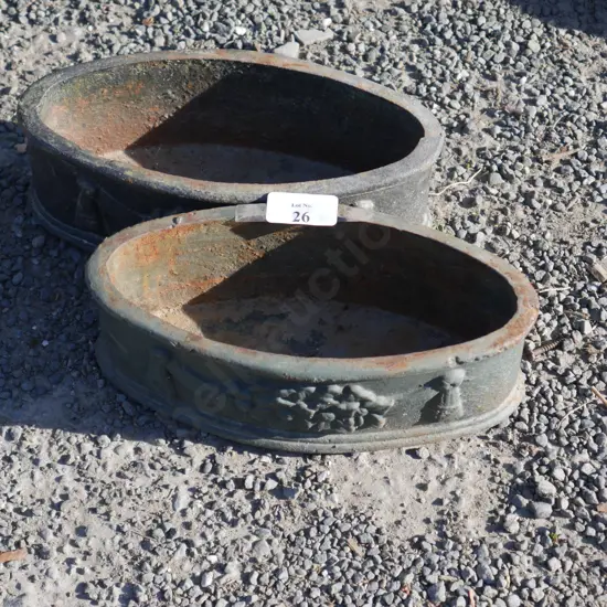 Pair of small cast iron planters