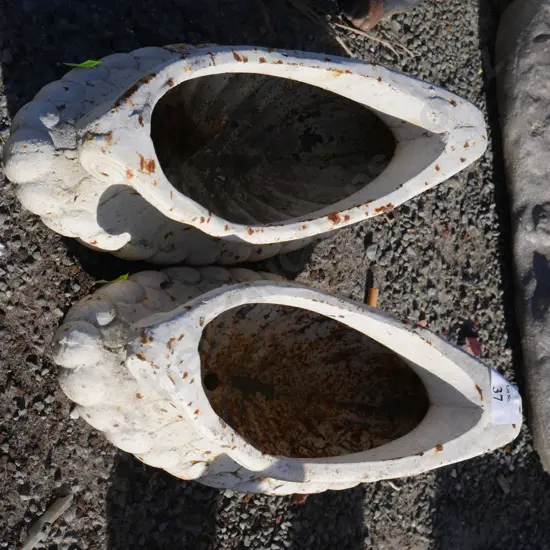 Pair of cast iron planters