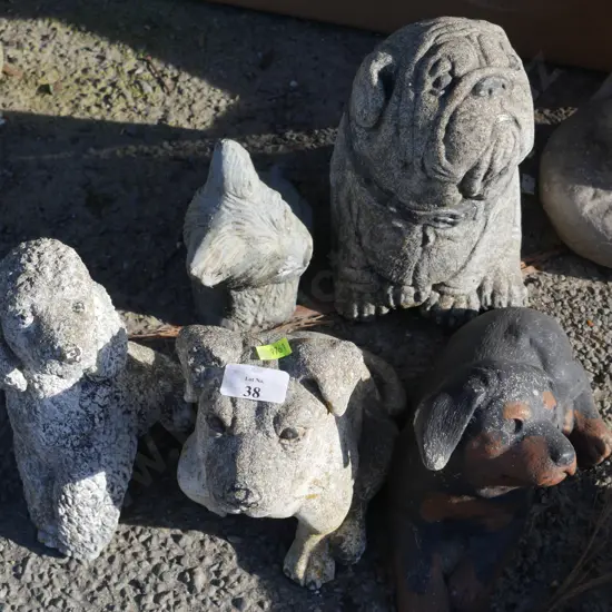 5 dog garden ornaments