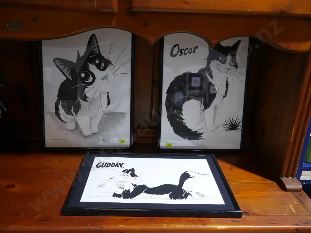 3 black and white artworks Image 1++