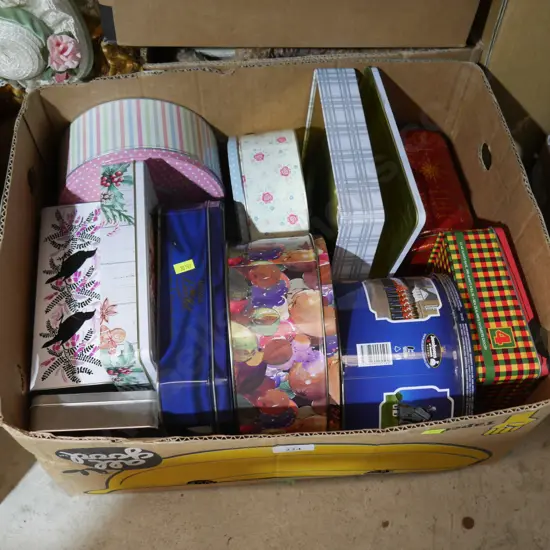 Assorted tins