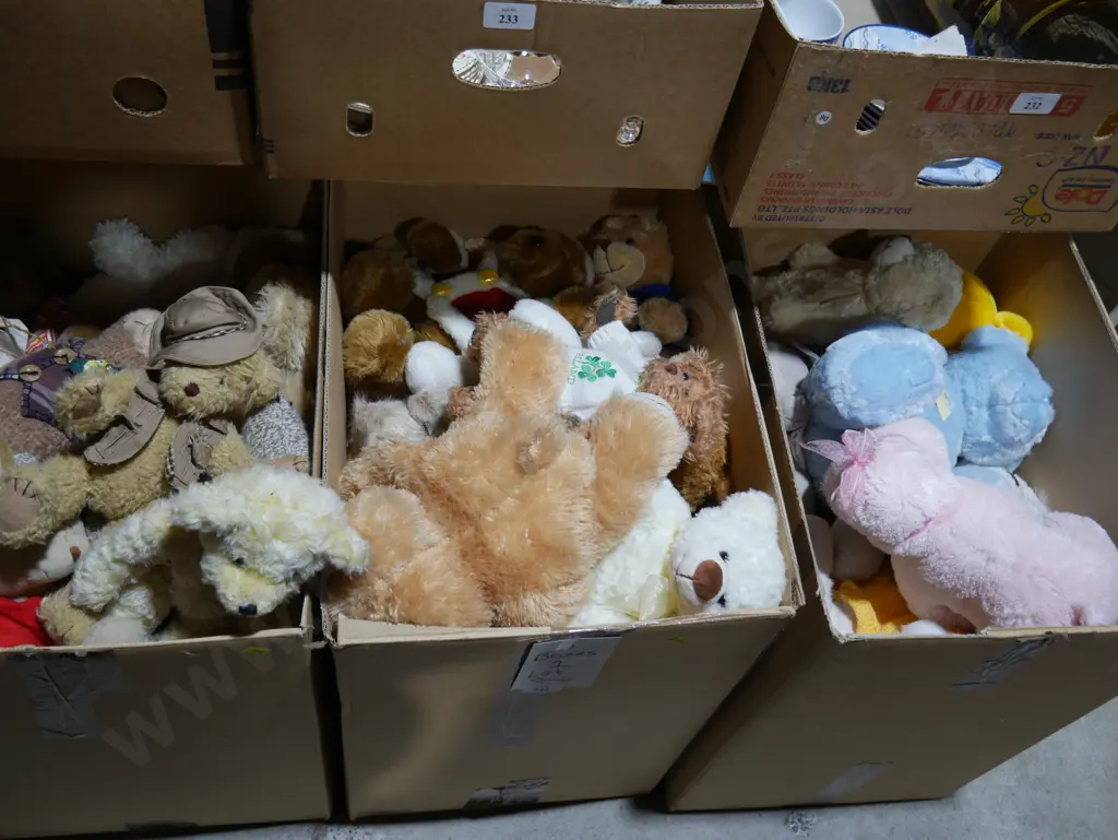 Three boxes of assorted teddy bears Image 1++