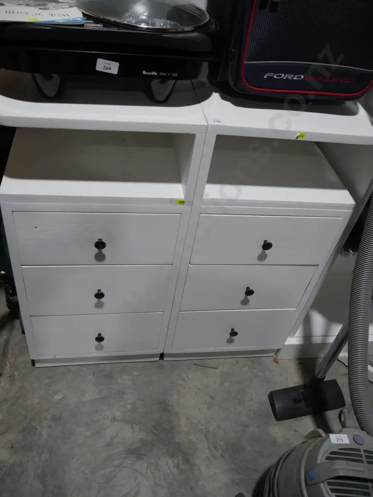 Pair of white bedside drawers Image 1++