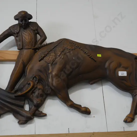 Bull fighting plaque